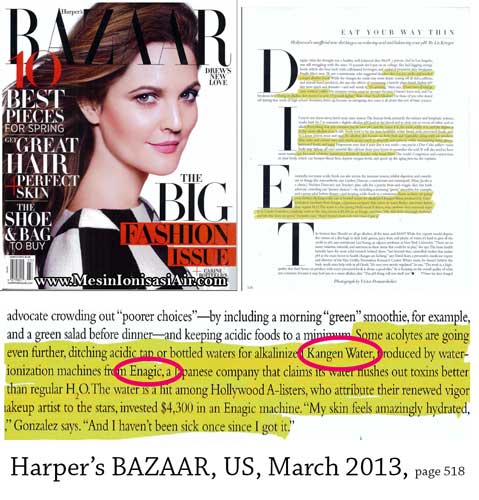 harpers bazaar enagic kangen water
